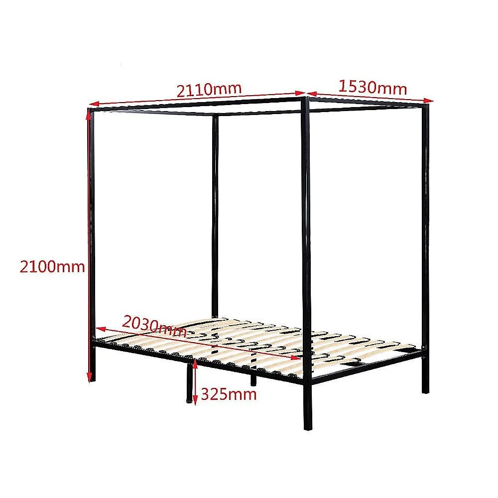 4 Poster Queen Bed Frame Black