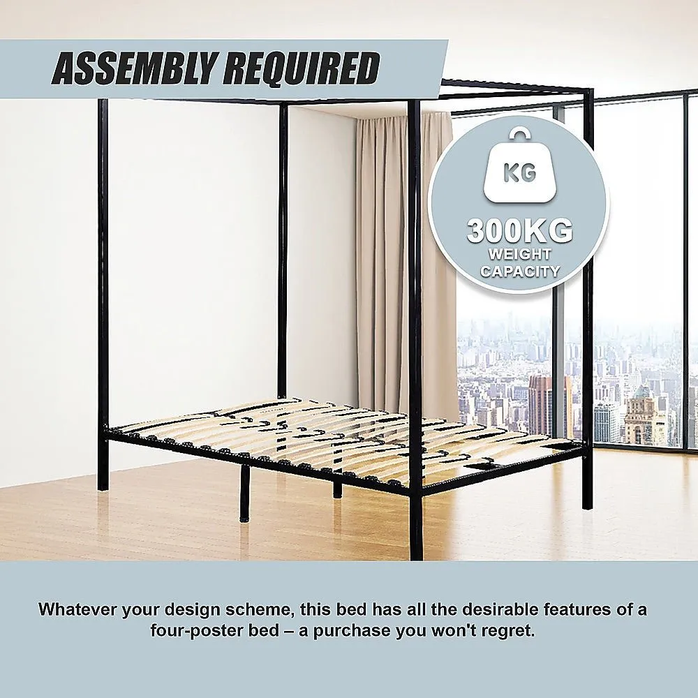 4 Poster Queen Bed Frame Black