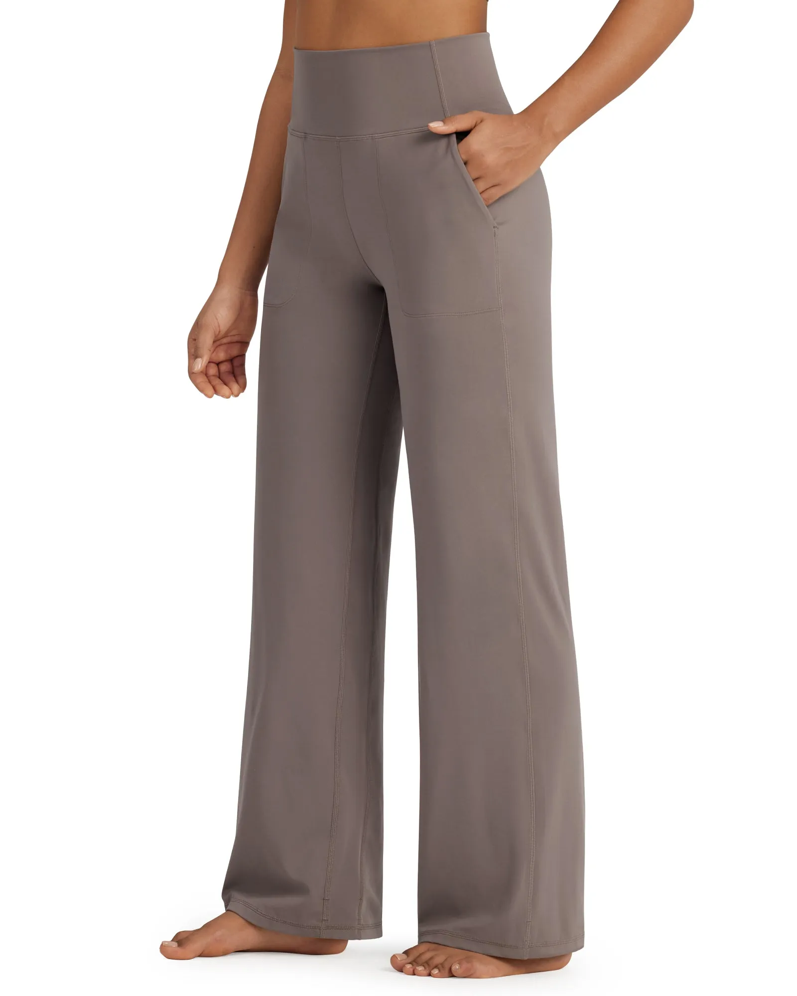 BareFeel Wide Leg High-Waisted Dressy Pants