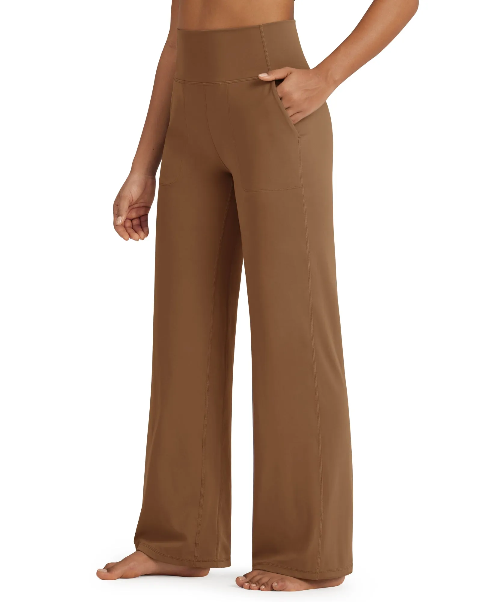 BareFeel Wide Leg High-Waisted Dressy Pants