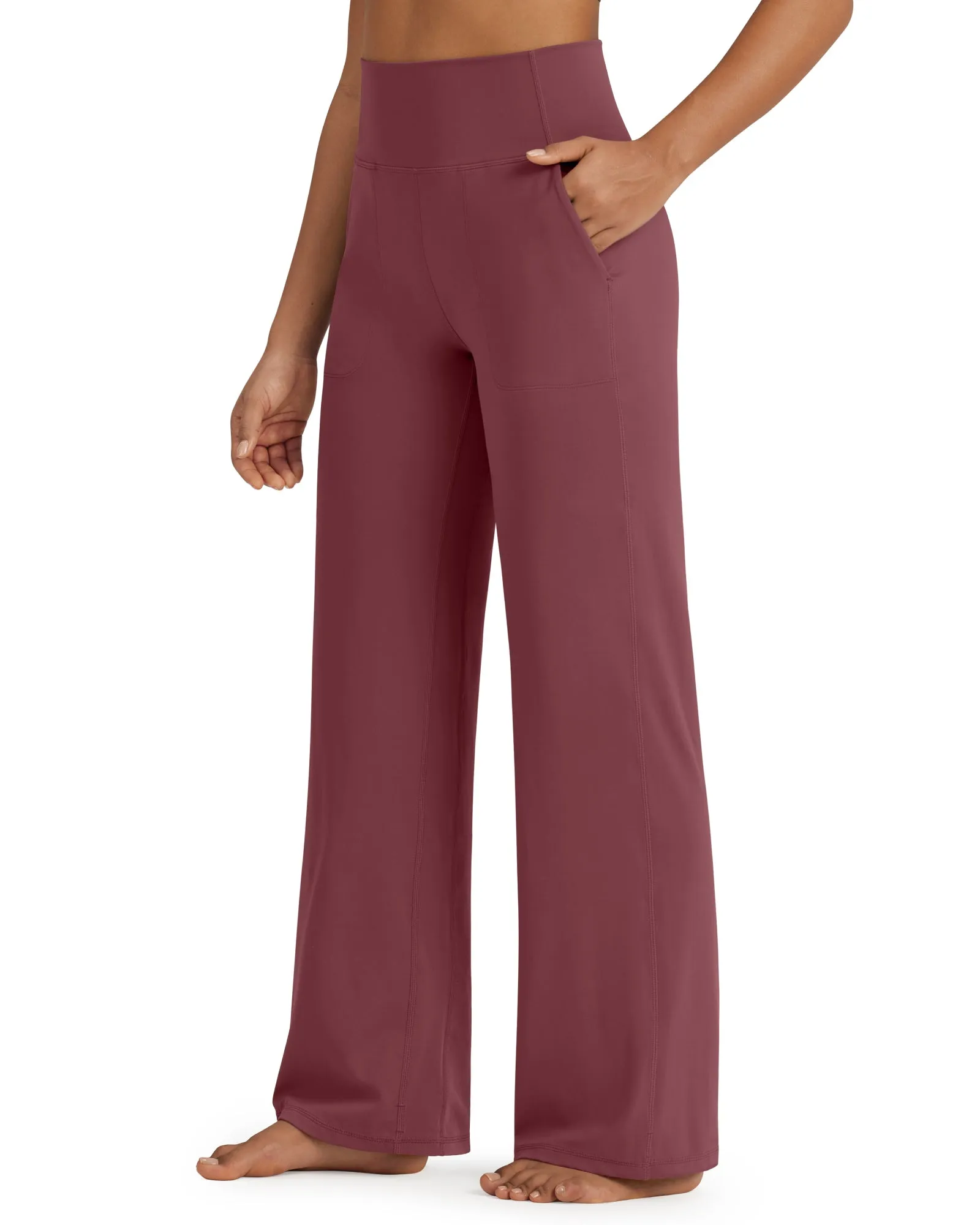 BareFeel Wide Leg High-Waisted Dressy Pants