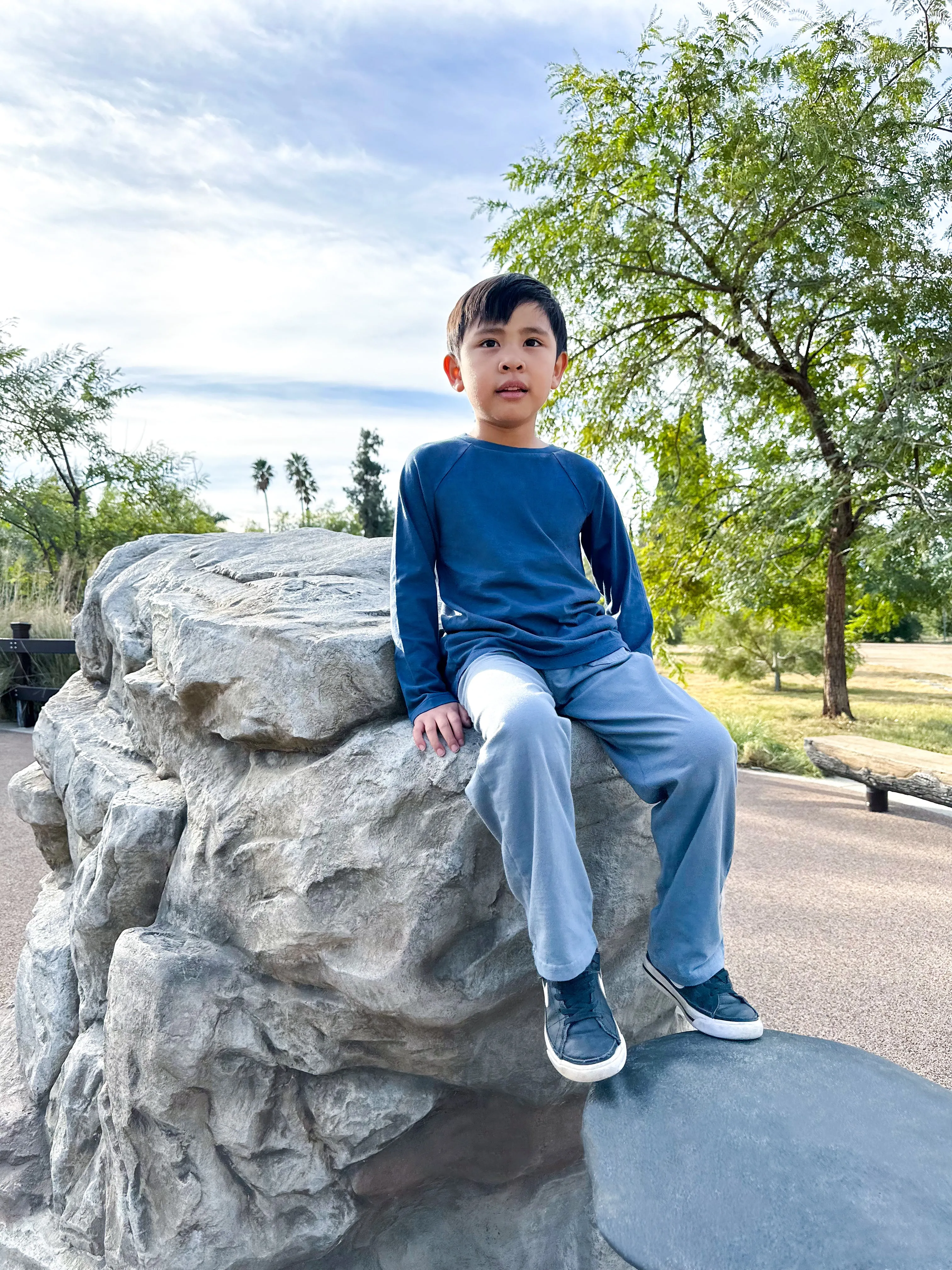 Boys Super-Soft 100% Organic Cotton Raglan Long Sleeve Tee | Red