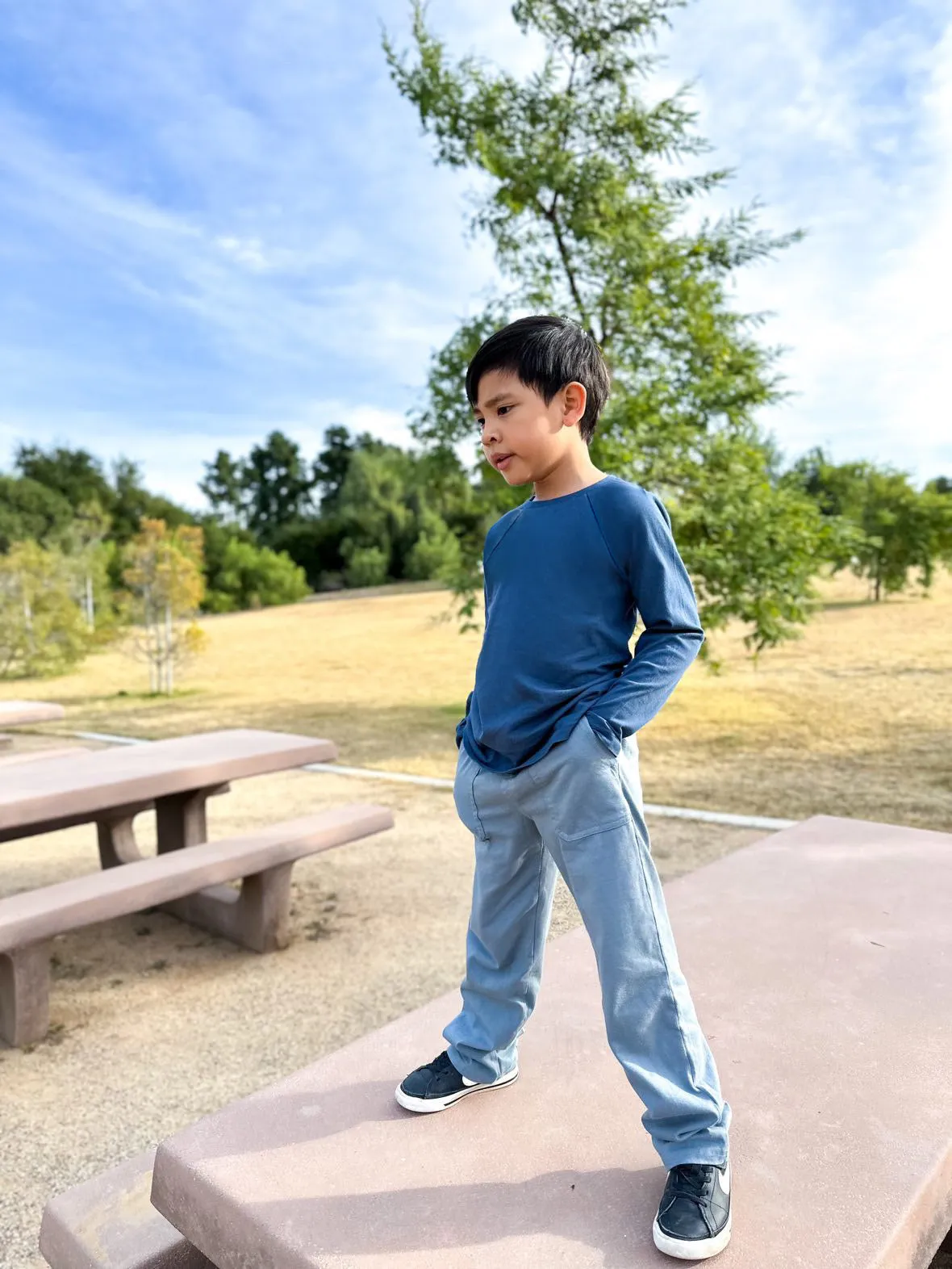 Boys Super-Soft 100% Organic Cotton Raglan Long Sleeve Tee | Red