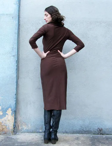 Chunky Cowl Pencil Below Knee Dress