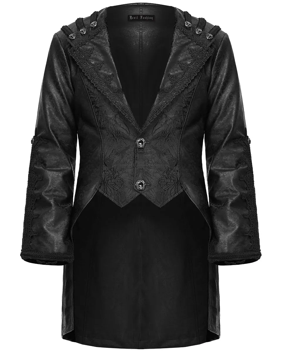 Devil Fashion Osiris Nightfall Mens Gothic Faux Leather Tailcoat