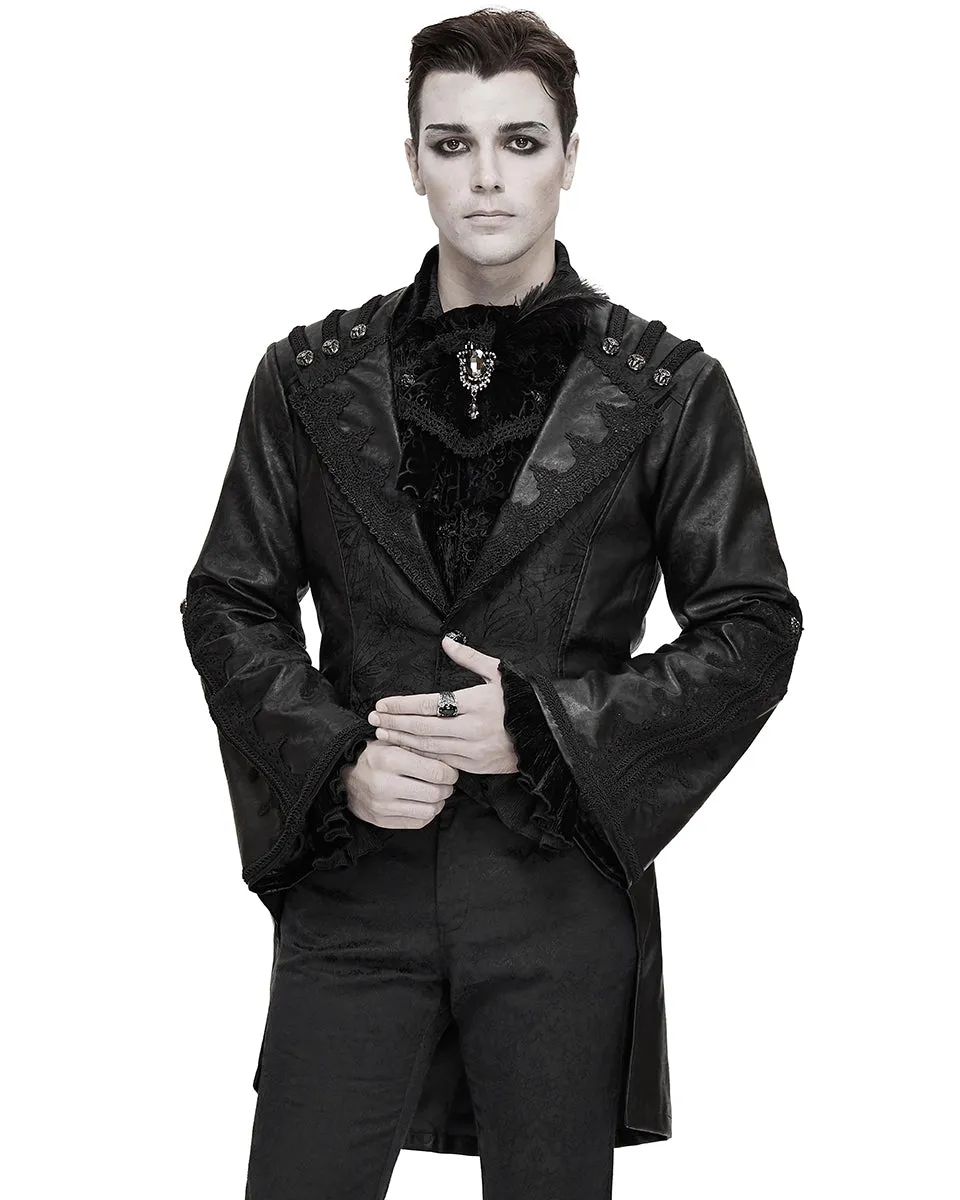 Devil Fashion Osiris Nightfall Mens Gothic Faux Leather Tailcoat