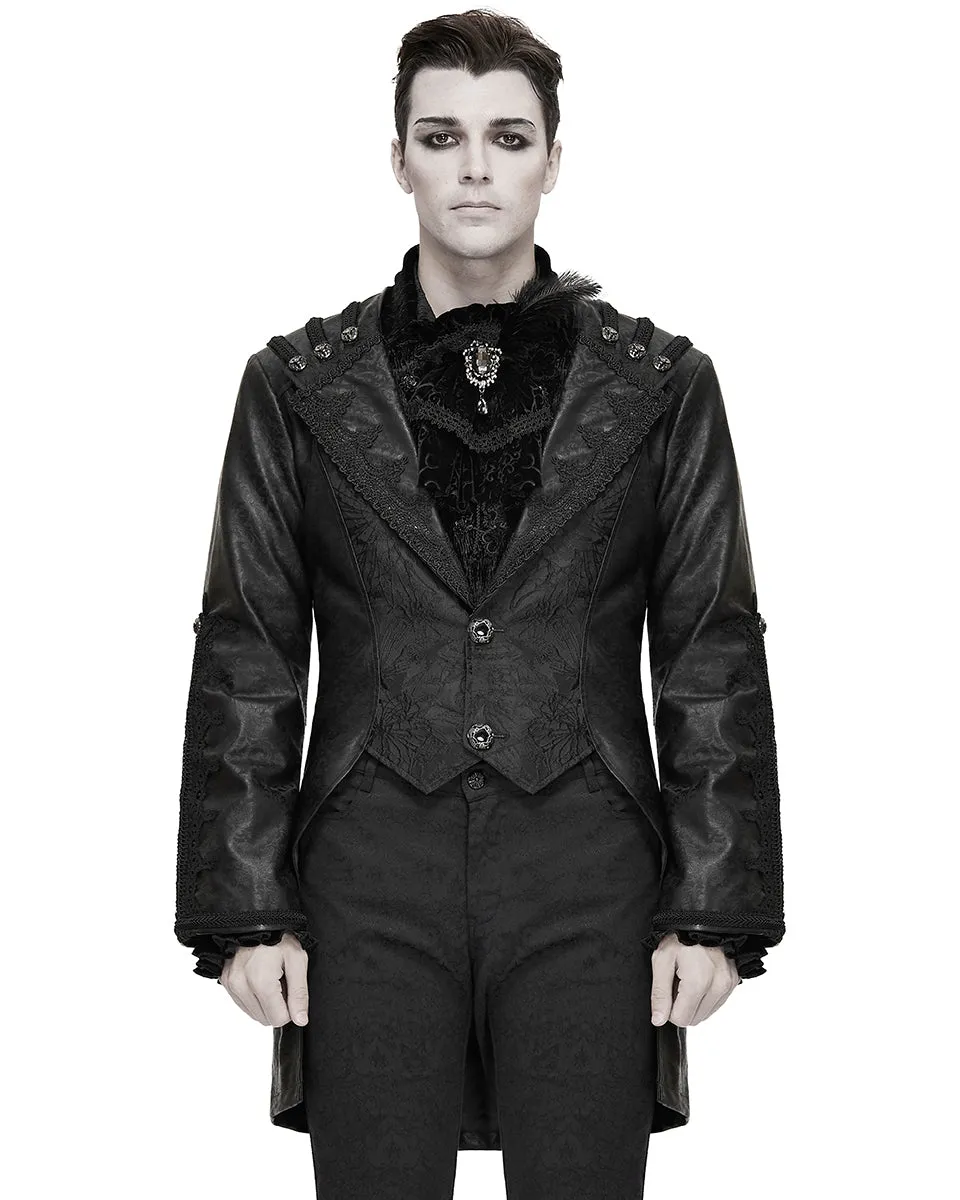 Devil Fashion Osiris Nightfall Mens Gothic Faux Leather Tailcoat