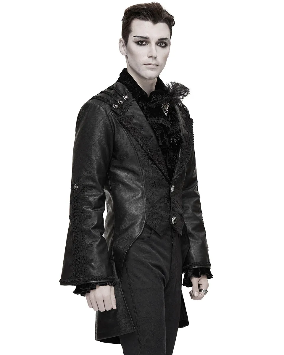 Devil Fashion Osiris Nightfall Mens Gothic Faux Leather Tailcoat