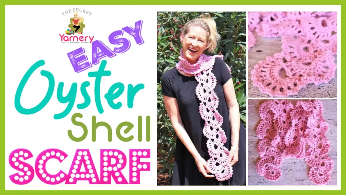 Easy Oyster Shell Crochet Scarf – Beginner-Friendly Pattern with Elegant Texture