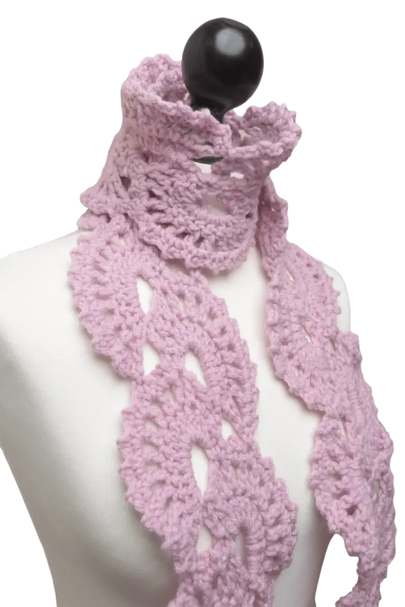 Easy Oyster Shell Crochet Scarf – Beginner-Friendly Pattern with Elegant Texture