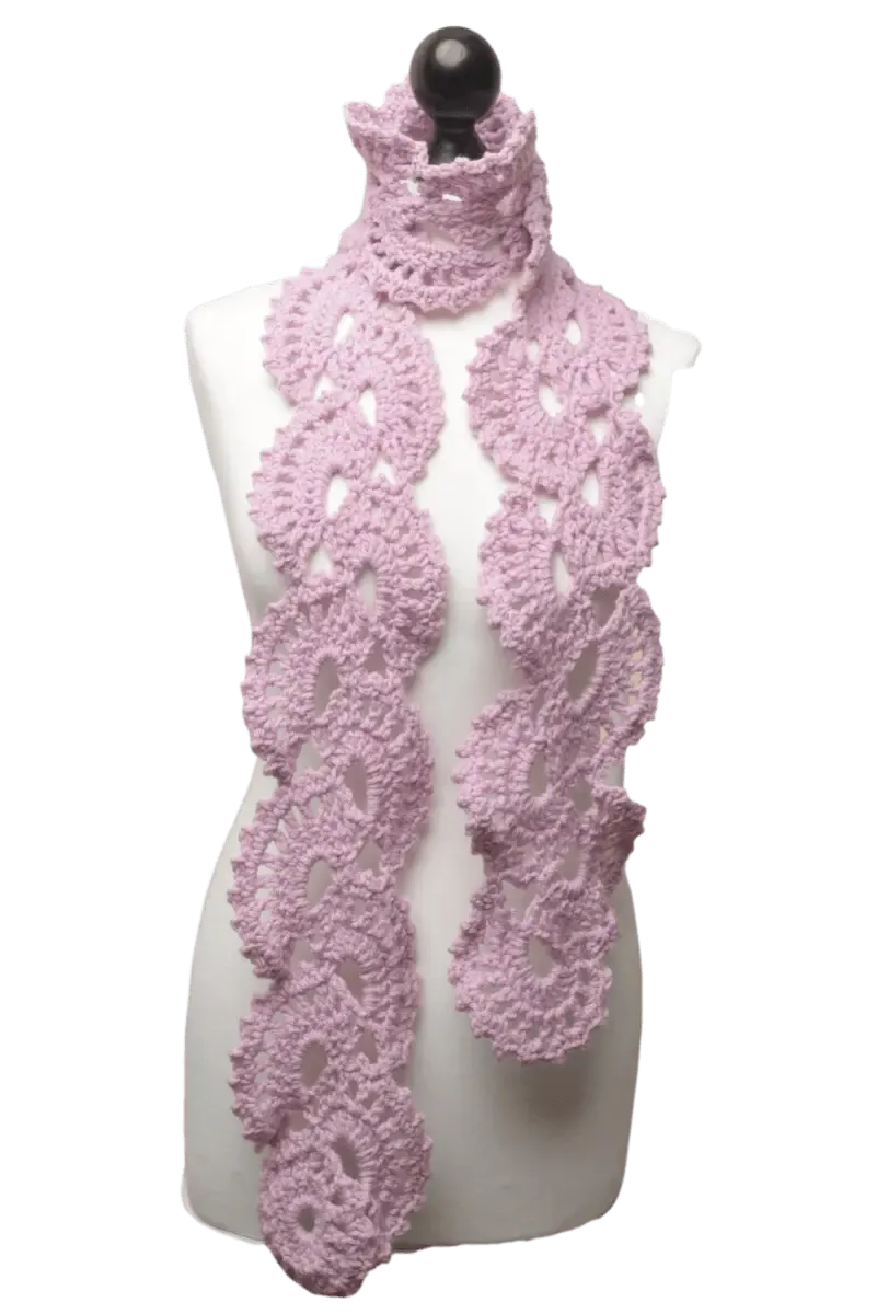 Easy Oyster Shell Crochet Scarf – Beginner-Friendly Pattern with Elegant Texture