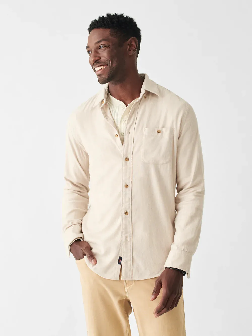 Faherty The Movement Flannel in Oatmeal Heather