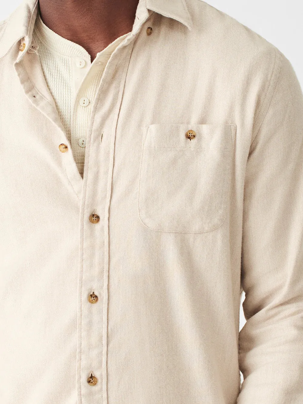 Faherty The Movement Flannel in Oatmeal Heather