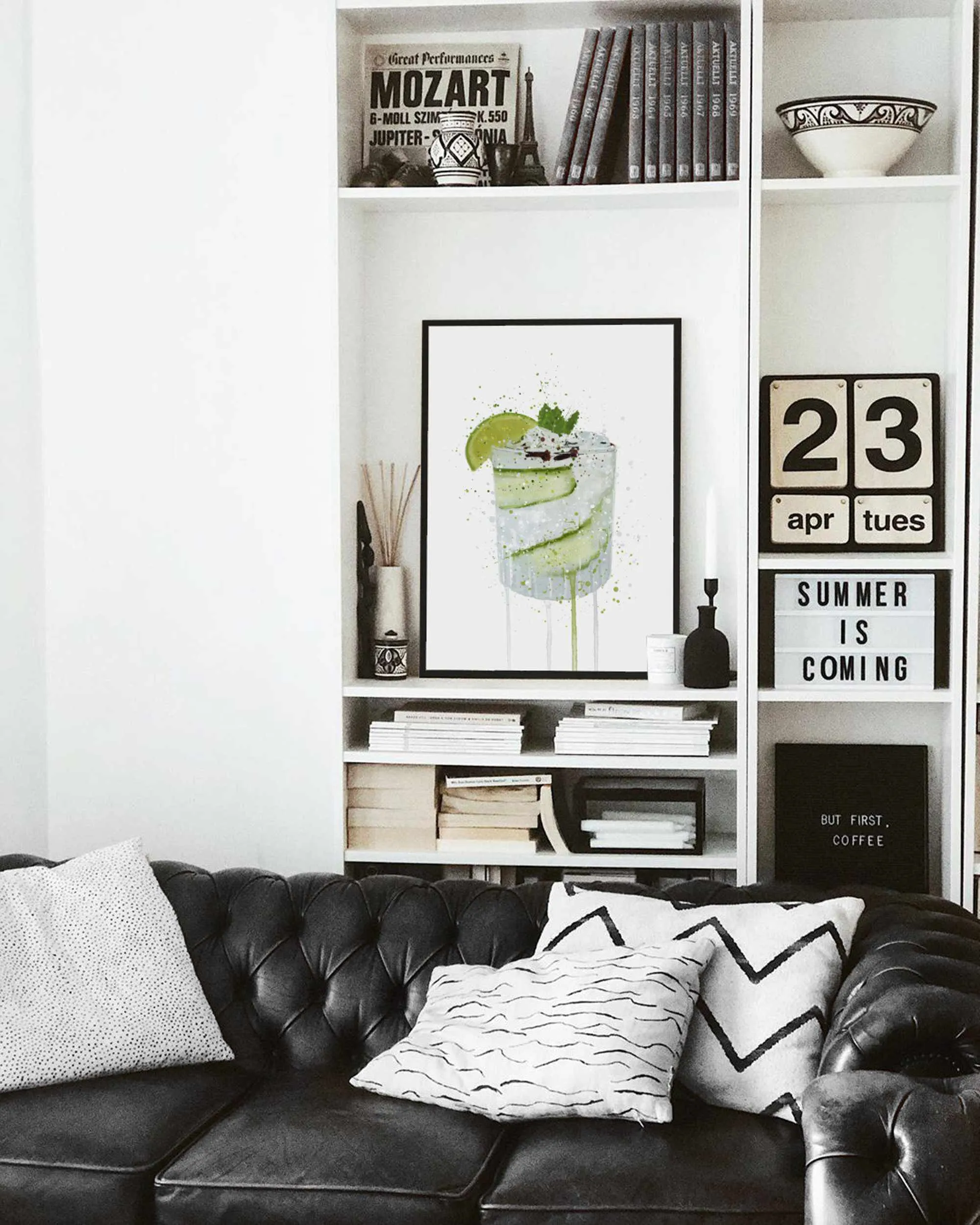 Gin and Tonic 'Cucumber & Lime' Wall Art Print