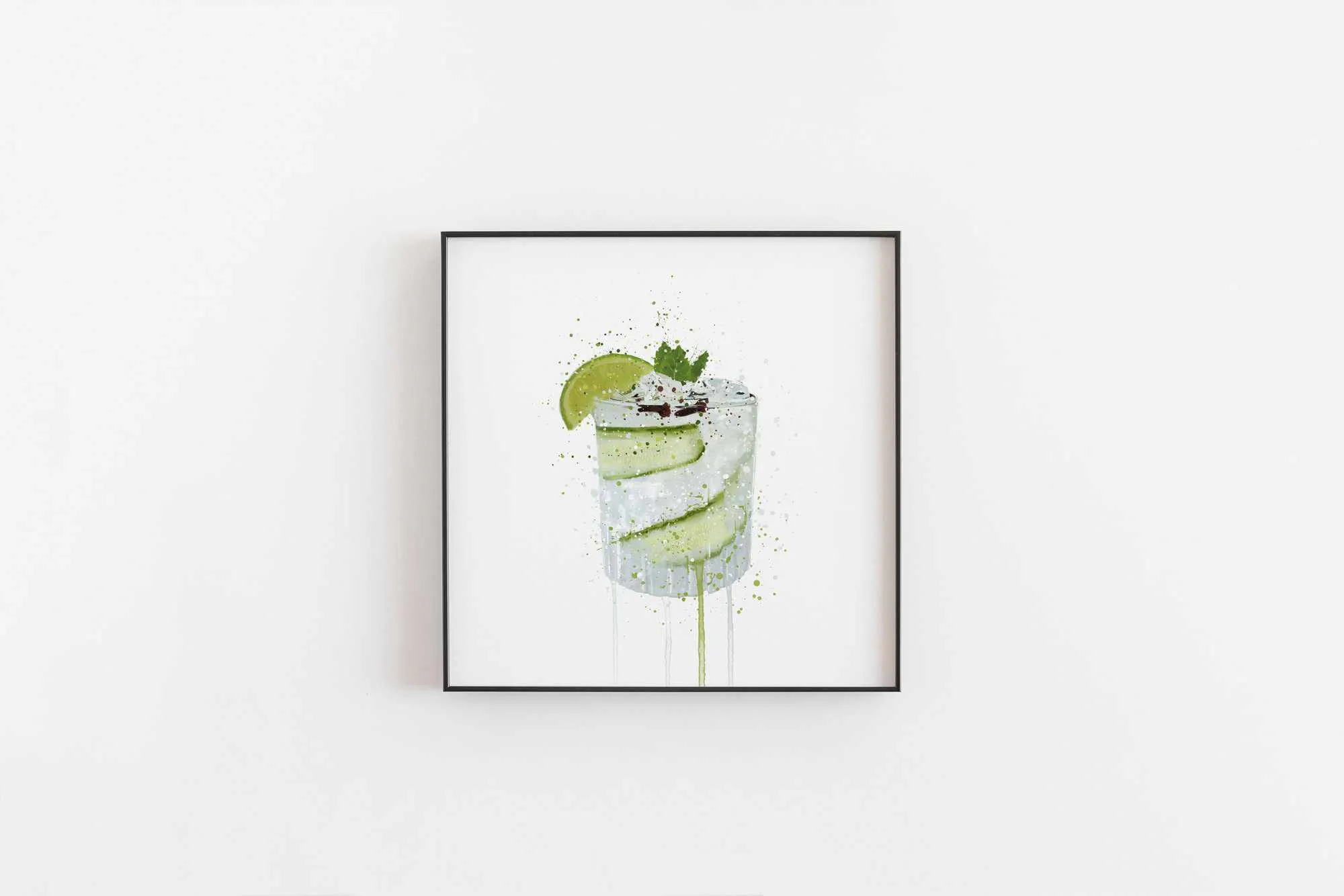 Gin and Tonic 'Cucumber & Lime' Wall Art Print