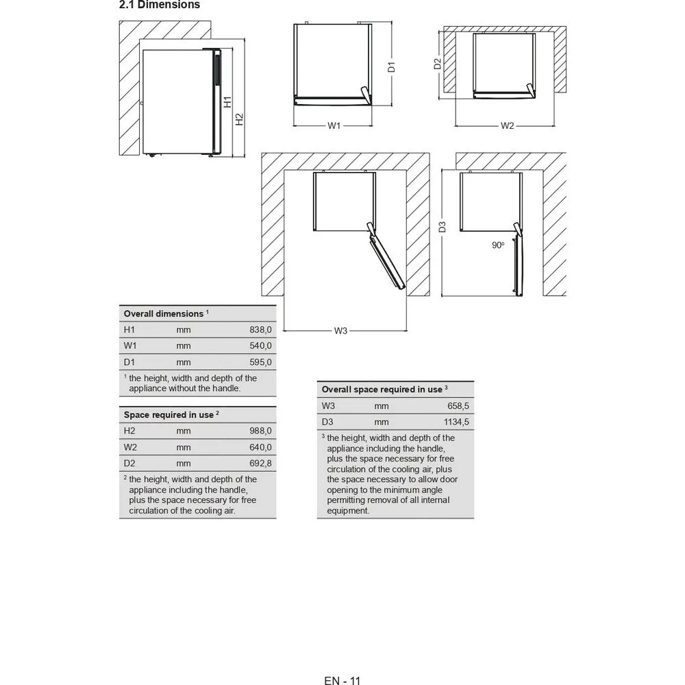 Hotpoint H55RM1120W Freestanding Under Counter Fridge White