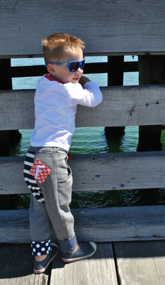 Kids fleece pants pattern Rascal Pants cool slouchy pants for boys & tomboys size 1-8 years.