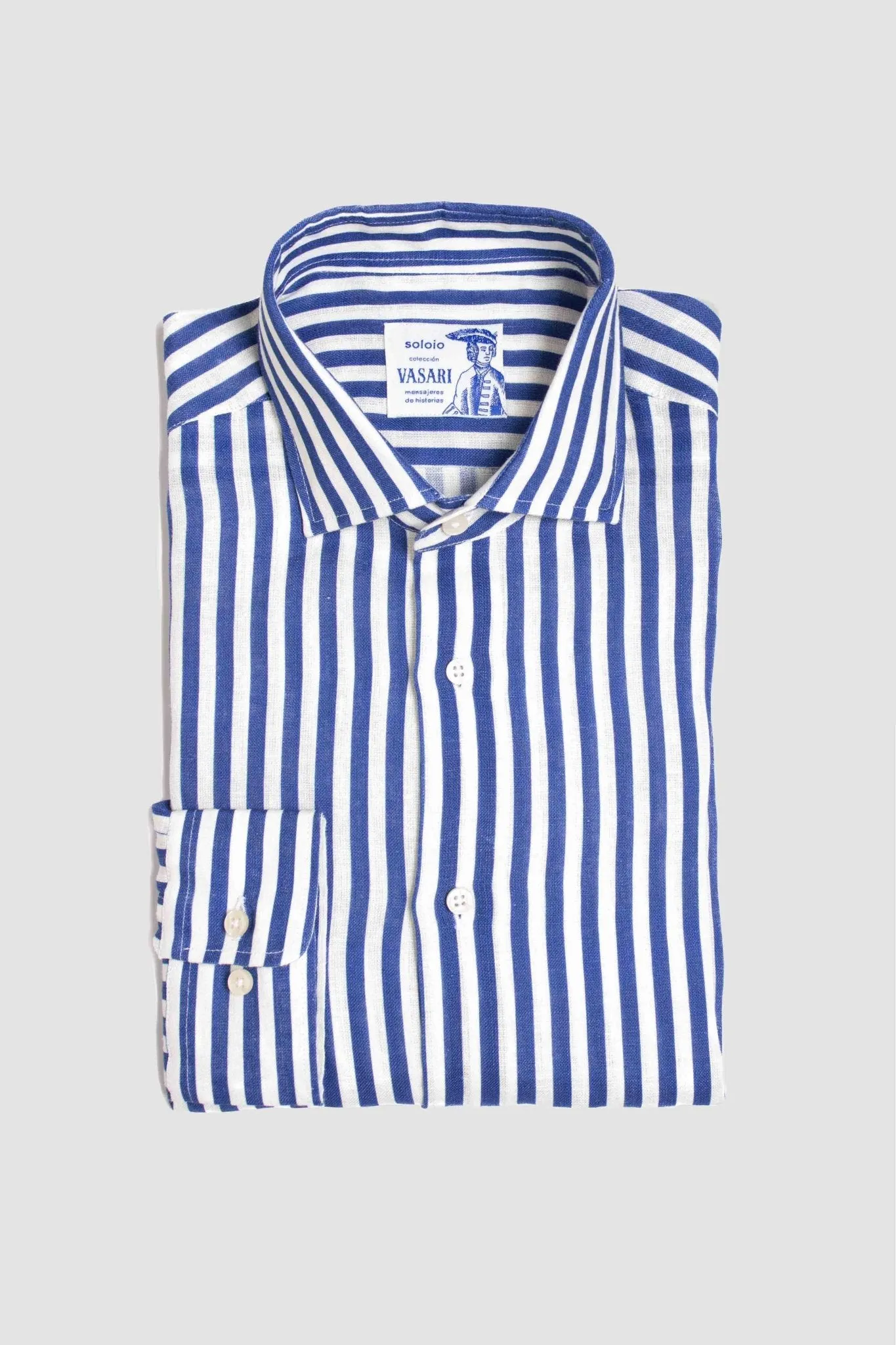 linen striped shirt navy