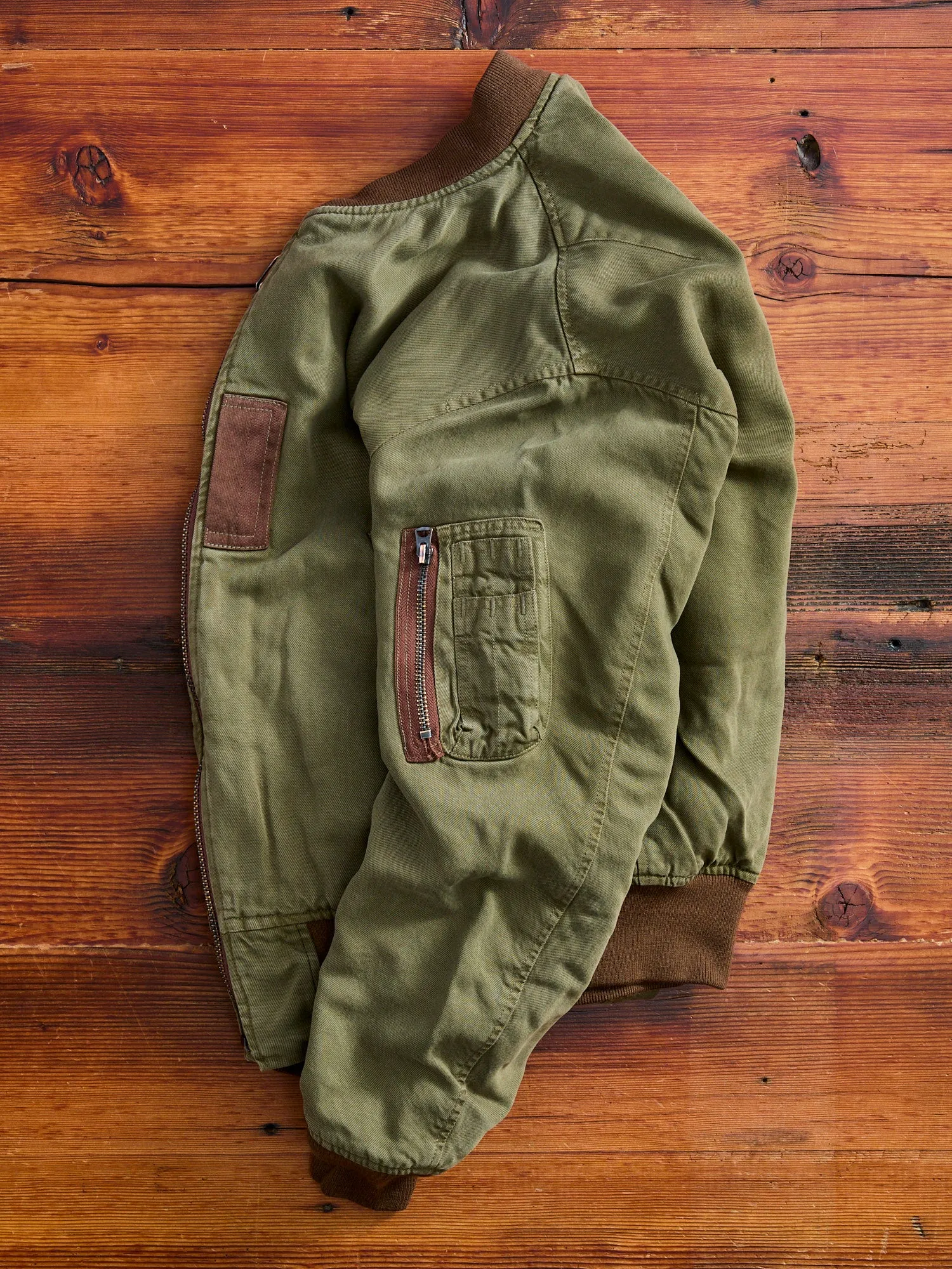 MSP-4025 Vintage Wash MA-1 Jacket in Army Green