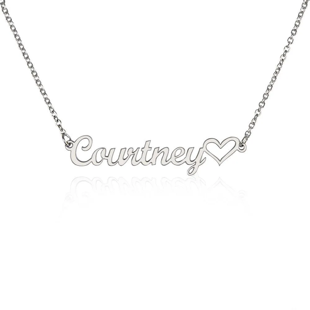 Name Necklace   Heart (No MC)