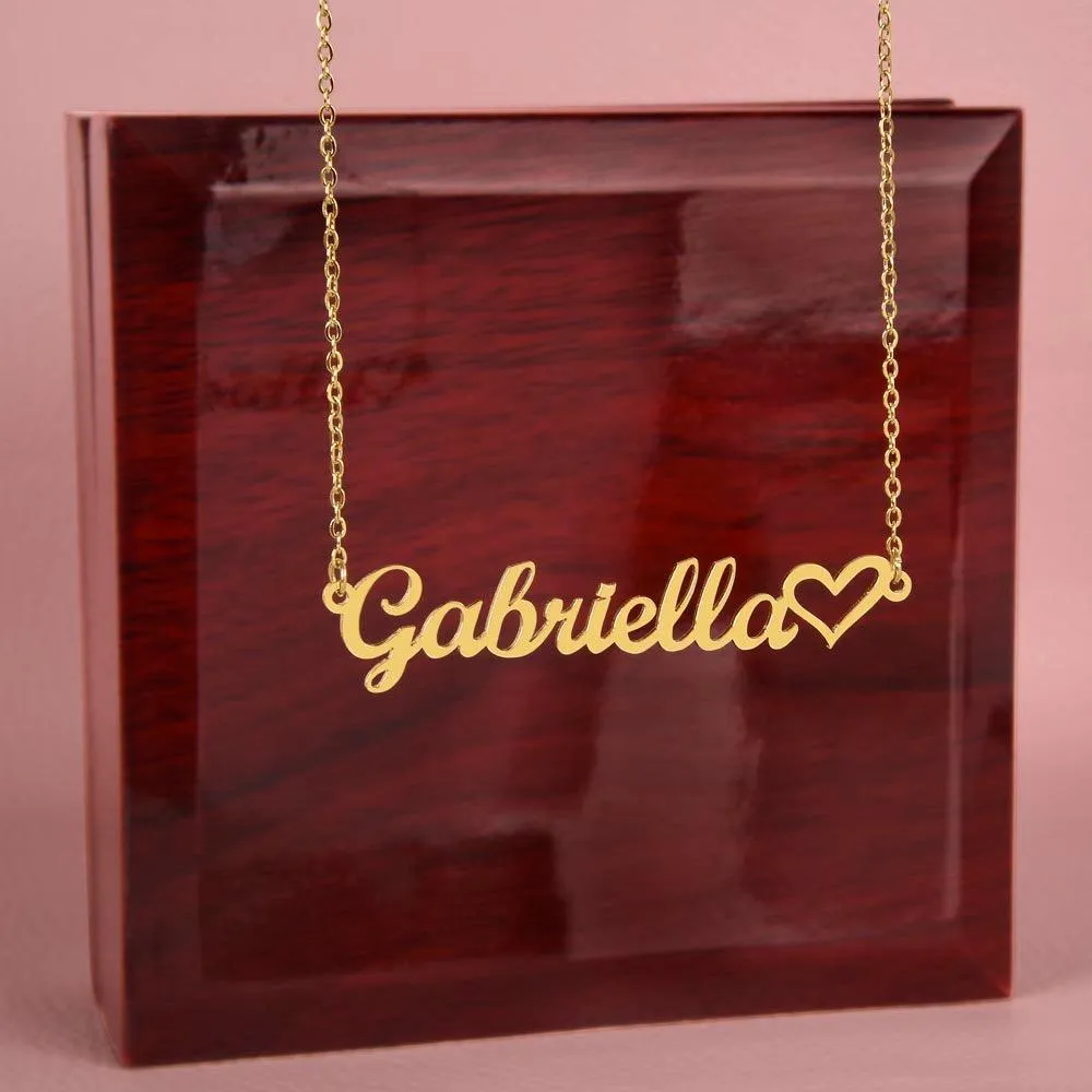 Name Necklace   Heart (No MC)