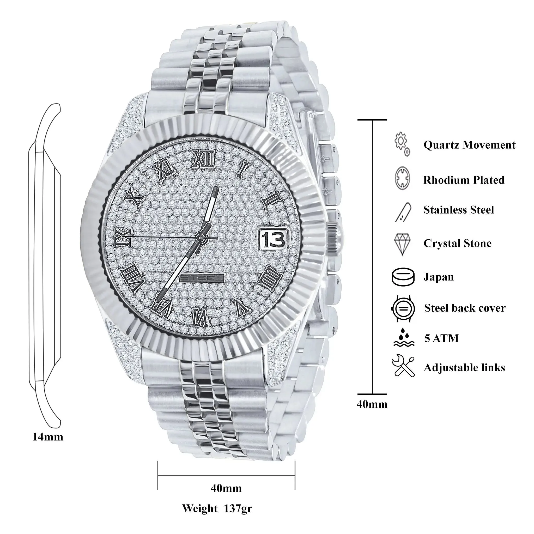 Radiant Steel Elegance Timepiece I 530571