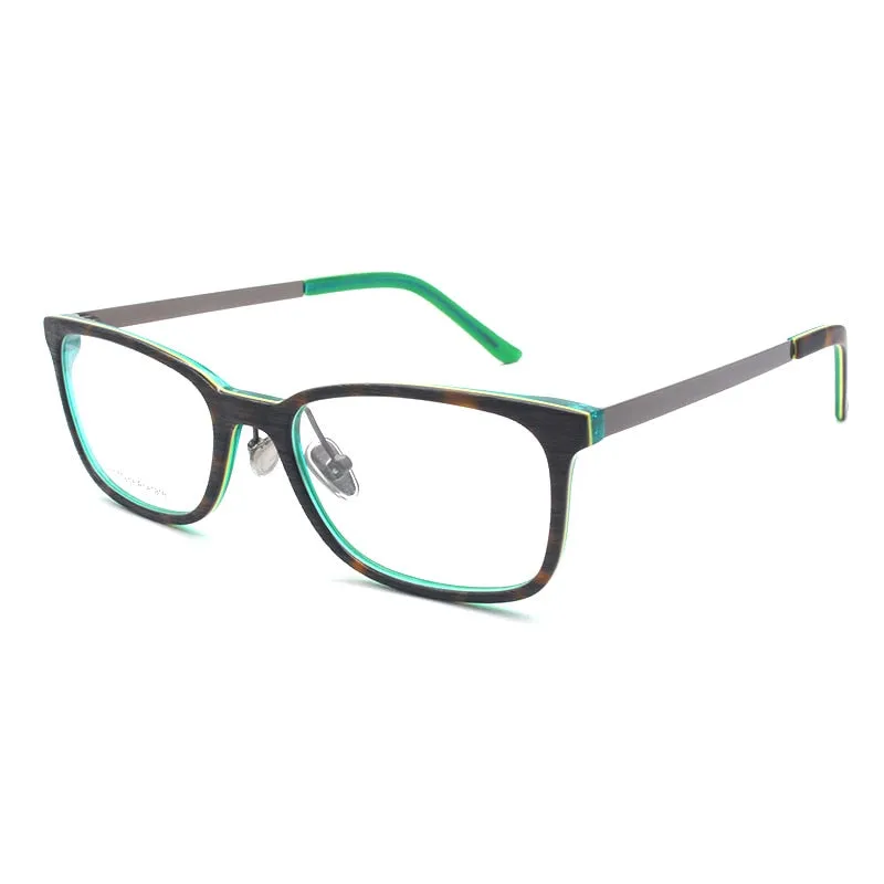 Reven Jate Unisex Full Rim Square Acetate Eyeglasses 6519