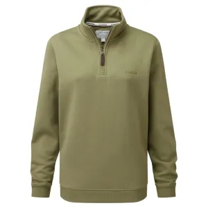 Schoffel Sennen Cove Ladies 1/4 Zip Sweatshirt - Light Khaki Green