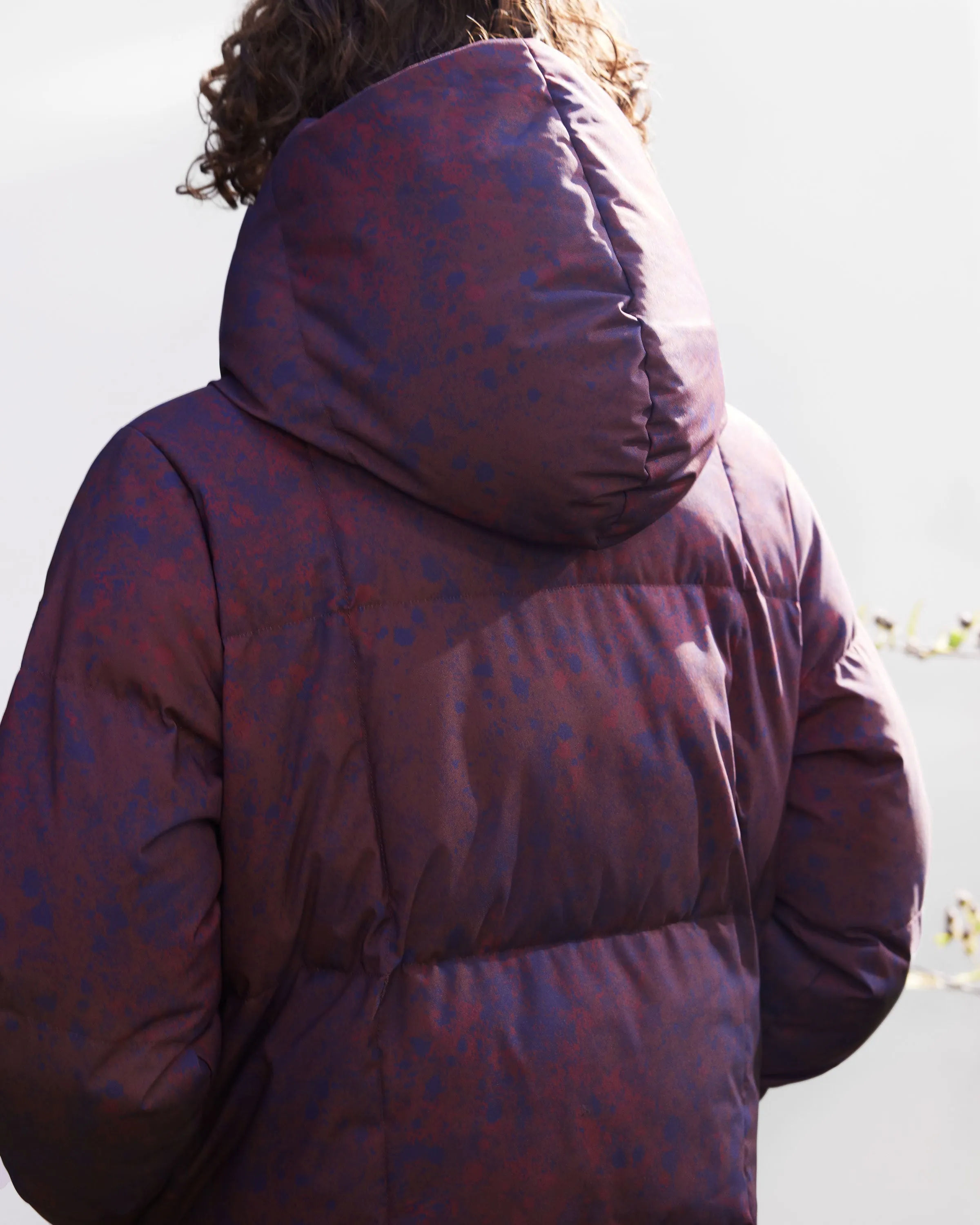 The Hygge Puffer Coat in Burgundy