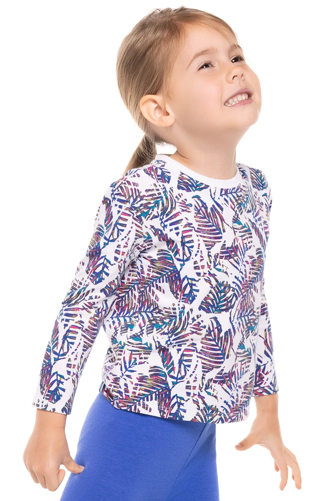 Toddler Coco Plum Everyday Long Sleeve T-Shirt | Magnolia Pink Beach Leaves