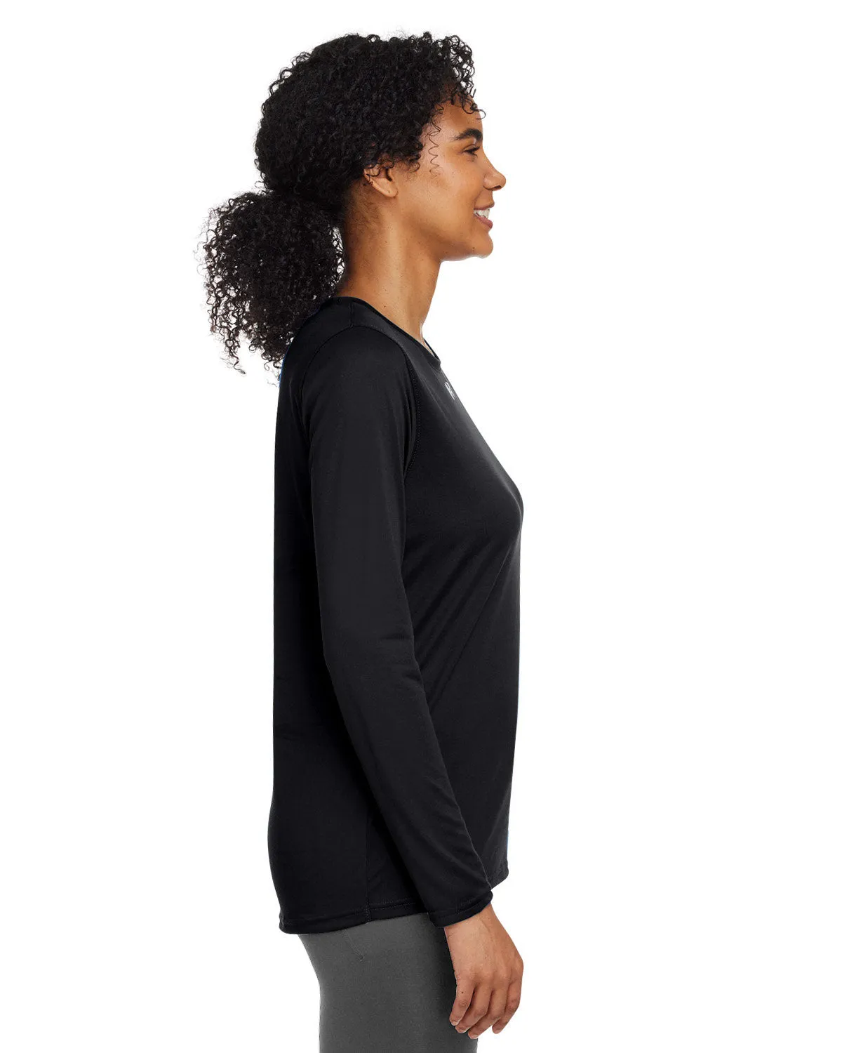 Under Armour Ladies Tech Long-Sleeve Custom T-Shirts, Black