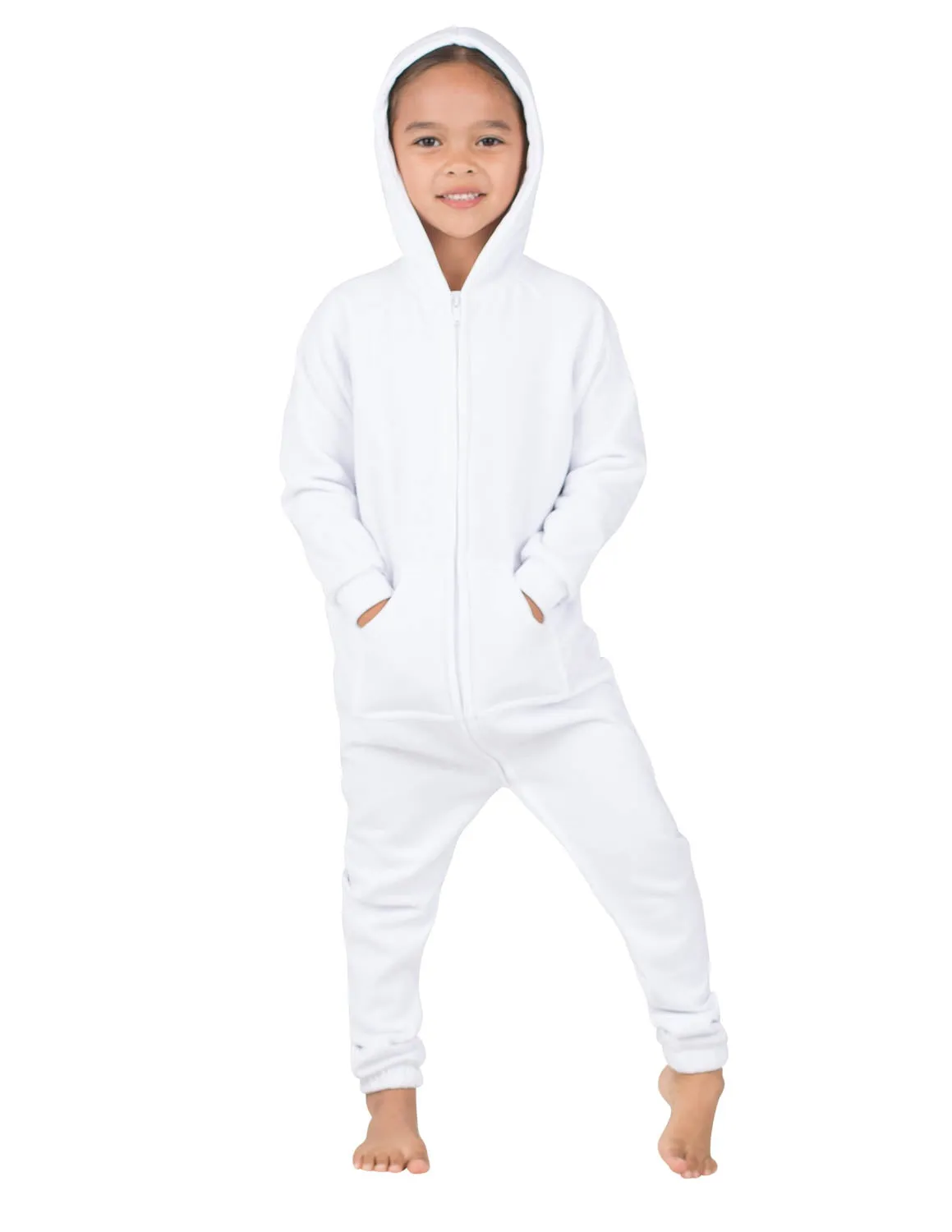 White Frosting Toddler Footless Hoodie Onesie