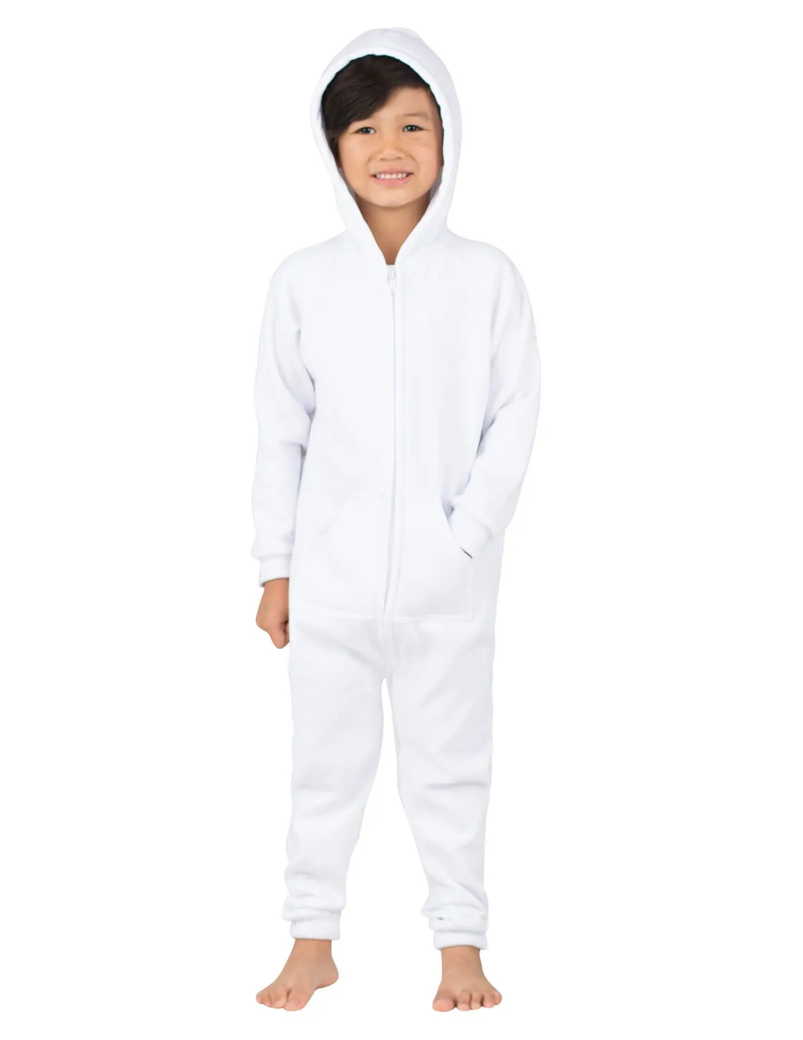 White Frosting Toddler Footless Hoodie Onesie