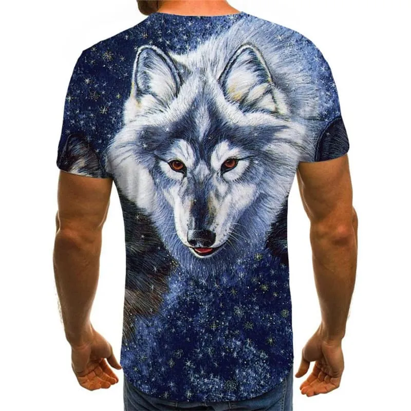 Wolf T shirt Men Animal Funny T shirts Galaxy T-shirts 3d Home Anime Clothes