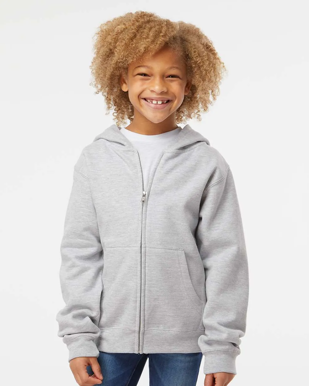 Youth Midweight Full-Zip Hooded Sweatshirt